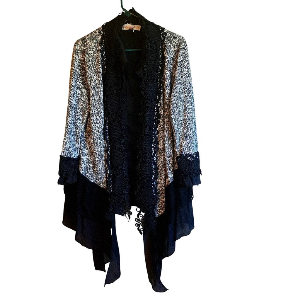 Pretty Angel linen blend open front cardigan whimsygoth witchy Size XL NWOT